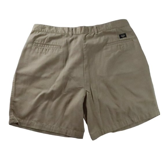 DOCKERS Shorts Men's Pleated Khakis Slash Pockets Button Brown 38 - Picture 5 of 11